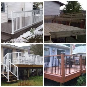 wooden deck and fence red deer