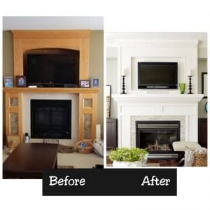 wooden white fireplace red deer