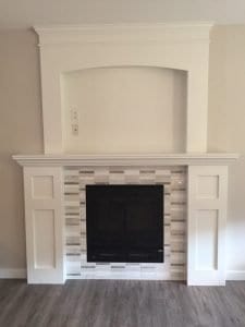 wooden white fireplace red deer