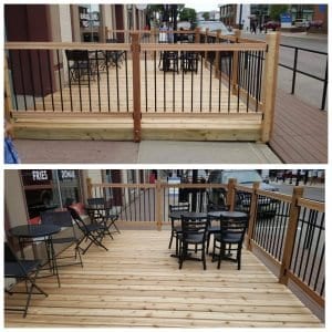 commercial wood patio in lacombe