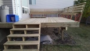 wooden deck red deer